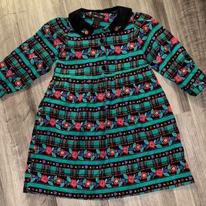 Gymboree vintage girls corduroy dress size 2.5 to 3.5 toddler green black 2T 3T